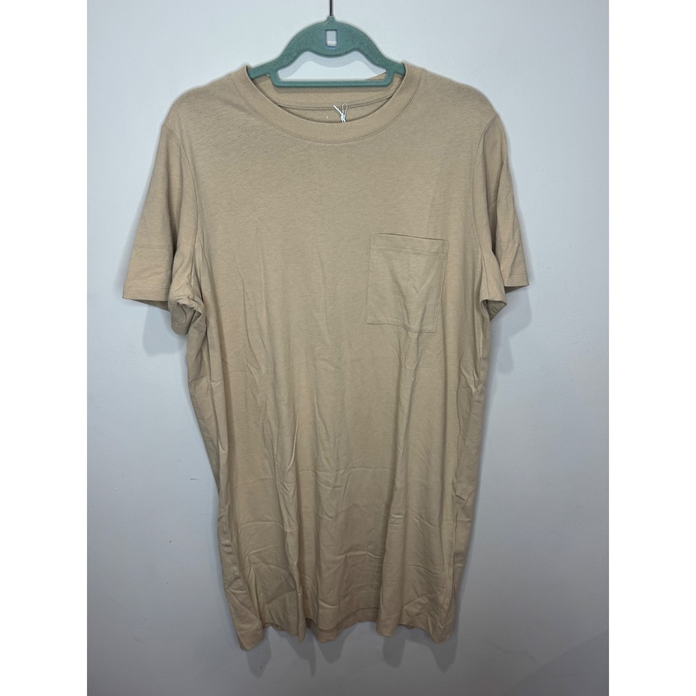 Everlane THE ORGANIC COTTON WEEKEND TEE DRESS NWT sz L Khaki